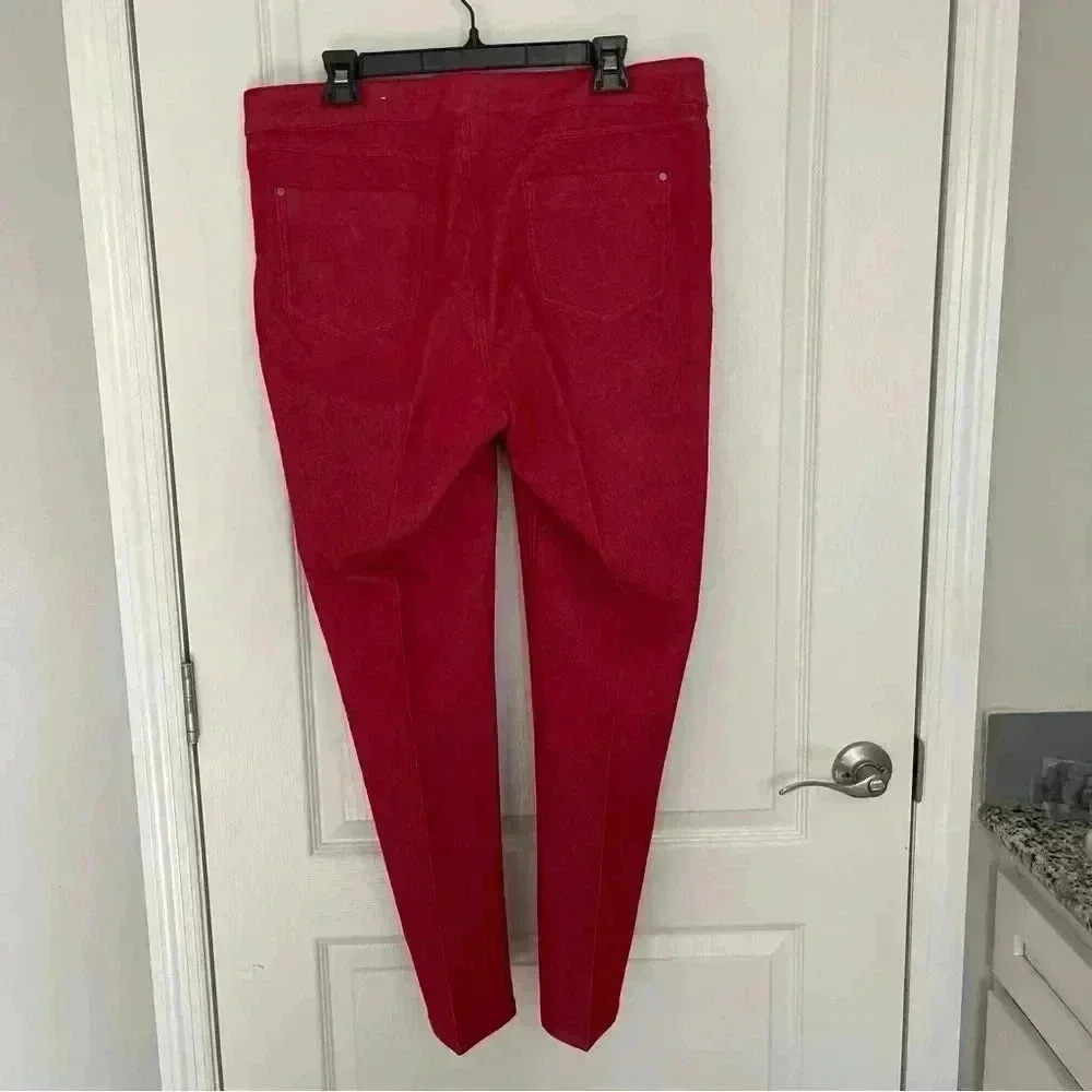 Red Denim Straight Leg Jeans - Picture 9 of 9